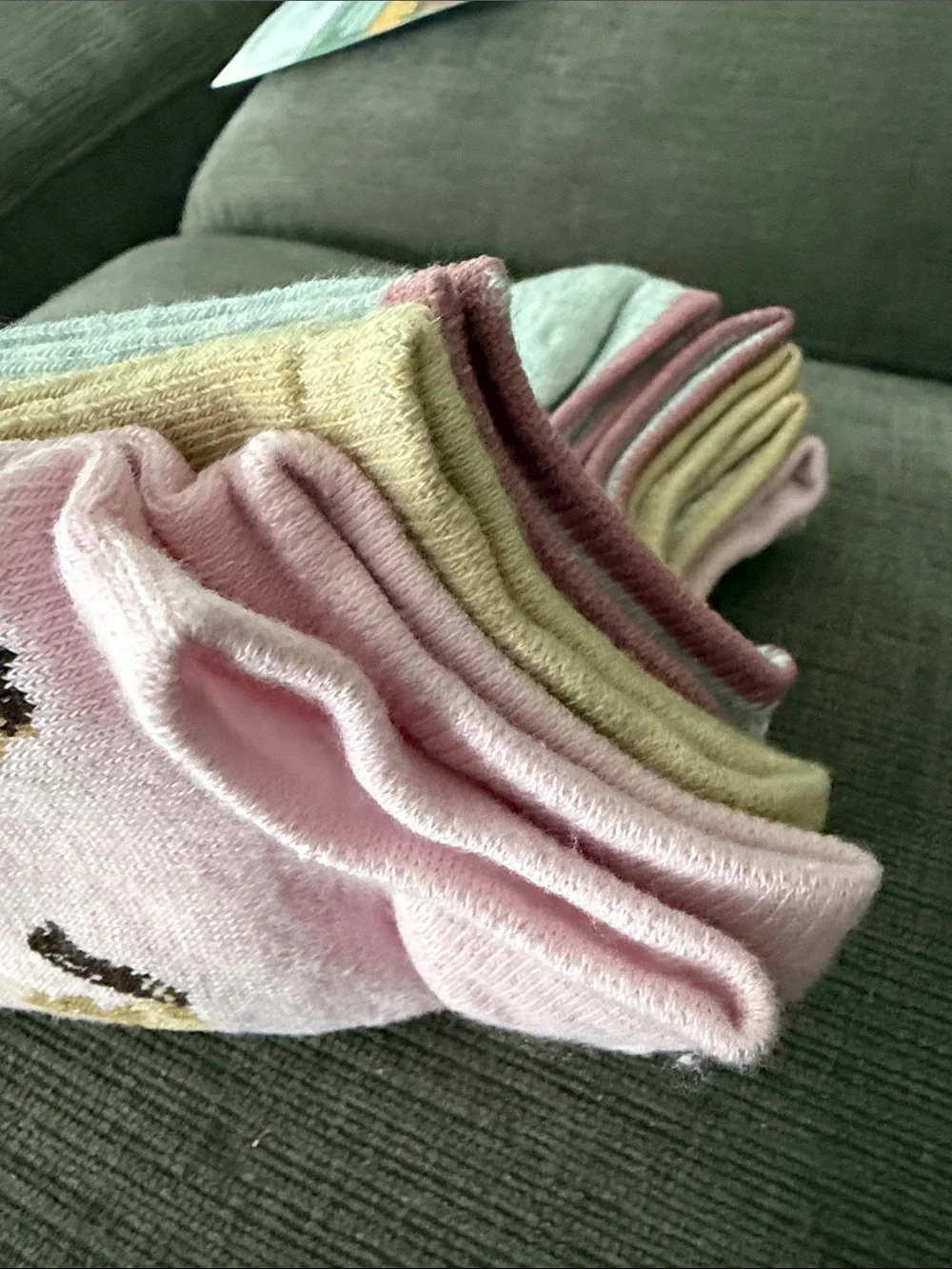 Stride Rite Pink Ankle Socks with Horse Motif -  Two-3 Pack